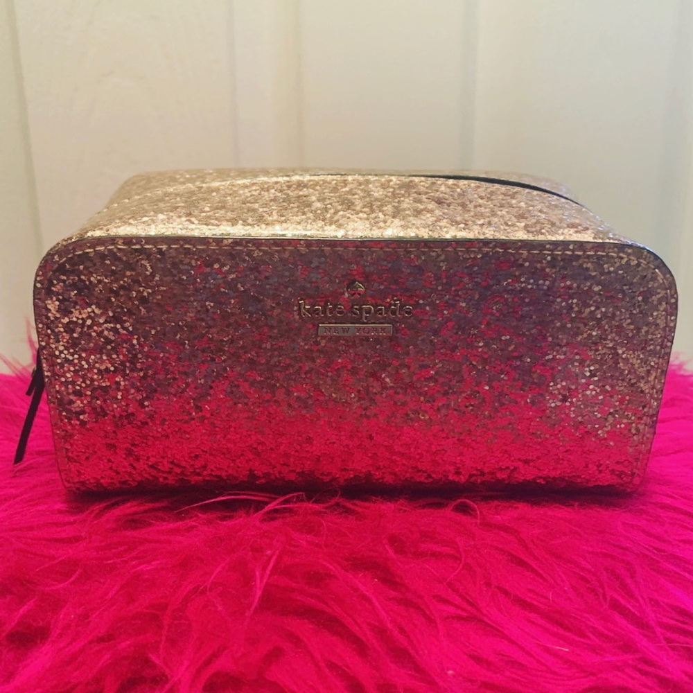 Kate Spade Pink Glitter Makeup Case